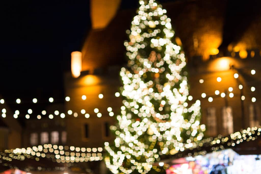 christmas market at tallinn old town hall square